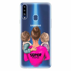 Odolné silikonové pouzdro iSaprio - Super Mama - Two Boys - Samsung Galaxy A20s obraz