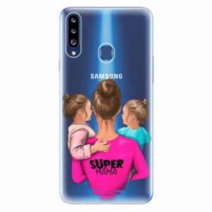 Odolné silikonové pouzdro iSaprio - Super Mama - Two Girls - Samsung Galaxy A20s obraz