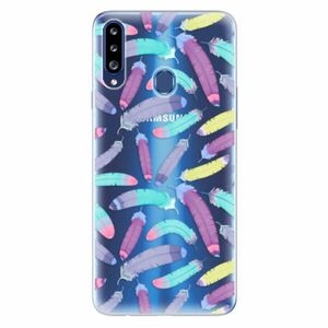 Odolné silikonové pouzdro iSaprio - Feather Pattern 01 - Samsung Galaxy A20s obraz