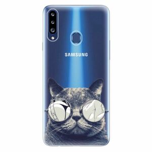 Odolné silikonové pouzdro iSaprio - Crazy Cat 01 - Samsung Galaxy A20s obraz