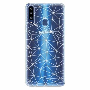 Odolné silikonové pouzdro iSaprio - Abstract Triangles 03 - white - Samsung Galaxy A20s obraz