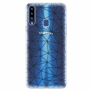 Odolné silikonové pouzdro iSaprio - Abstract Triangles 03 - black - Samsung Galaxy A20s obraz