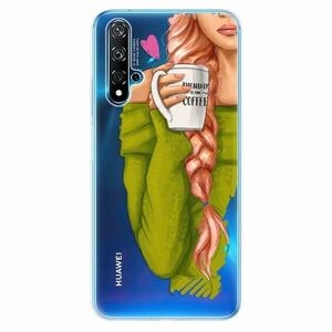 Odolné silikonové pouzdro iSaprio - My Coffe and Redhead Girl - Huawei Nova 5T obraz