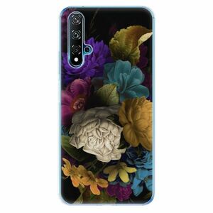Odolné silikonové pouzdro iSaprio - Dark Flowers - Huawei Nova 5T obraz