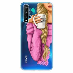 Odolné silikonové pouzdro iSaprio - My Coffe and Blond Girl - Huawei Nova 5T obraz