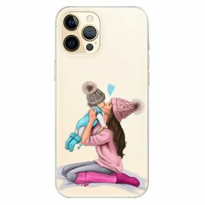 Odolné silikonové pouzdro iSaprio - Kissing Mom - Brunette and Boy - iPhone 12 Pro obraz