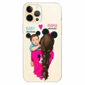 Odolné silikonové pouzdro iSaprio - Mama Mouse Brunette and Boy - iPhone 12 Pro obraz