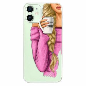 Odolné silikonové pouzdro iSaprio - My Coffe and Blond Girl - iPhone 12 obraz