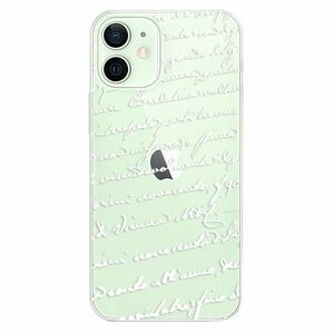 Odolné silikonové pouzdro iSaprio - Handwriting 01 - white - iPhone 12 obraz