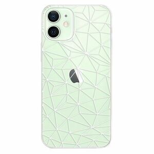 Odolné silikonové pouzdro iSaprio - Abstract Triangles 03 - white - iPhone 12 obraz