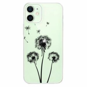 Odolné silikonové pouzdro iSaprio - Three Dandelions - black - iPhone 12 mini obraz