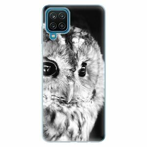 Odolné silikonové pouzdro iSaprio - BW Owl - Samsung Galaxy A12 obraz