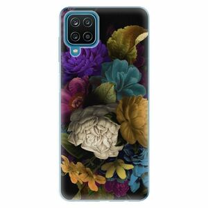 Odolné silikonové pouzdro iSaprio - Dark Flowers - Samsung Galaxy A12 obraz