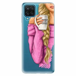 Odolné silikonové pouzdro iSaprio - My Coffe and Blond Girl - Samsung Galaxy A12 obraz