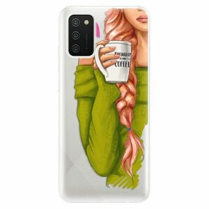 Odolné silikonové pouzdro iSaprio - My Coffe and Redhead Girl - Samsung Galaxy A02s obraz