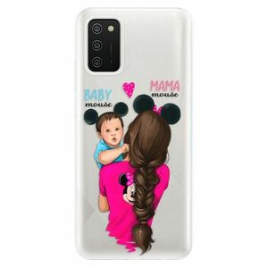 Odolné silikonové pouzdro iSaprio - Mama Mouse Brunette and Boy - Samsung Galaxy A02s obraz