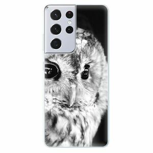 Odolné silikonové pouzdro iSaprio - BW Owl - Samsung Galaxy S21 Ultra obraz
