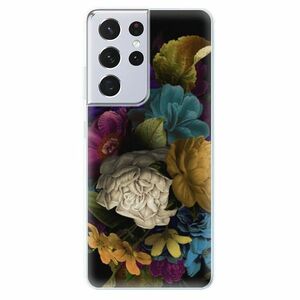 Odolné silikonové pouzdro iSaprio - Dark Flowers - Samsung Galaxy S21 Ultra obraz