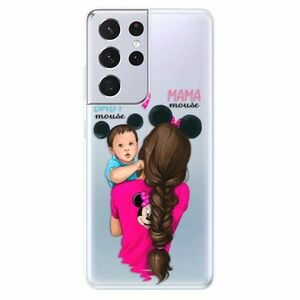 Odolné silikonové pouzdro iSaprio - Mama Mouse Brunette and Boy - Samsung Galaxy S21 Ultra obraz