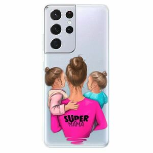 Odolné silikonové pouzdro iSaprio - Super Mama - Two Girls - Samsung Galaxy S21 Ultra obraz