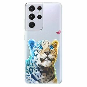 Odolné silikonové pouzdro iSaprio - Leopard With Butterfly - Samsung Galaxy S21 Ultra obraz