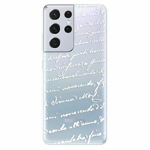 Odolné silikonové pouzdro iSaprio - Handwriting 01 - white - Samsung Galaxy S21 Ultra obraz