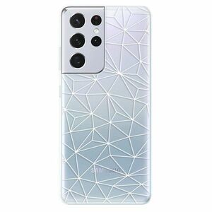 Odolné silikonové pouzdro iSaprio - Abstract Triangles 03 - white - Samsung Galaxy S21 Ultra obraz