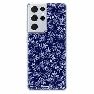 Odolné silikonové pouzdro iSaprio - Blue Leaves 05 - Samsung Galaxy S21 Ultra obraz