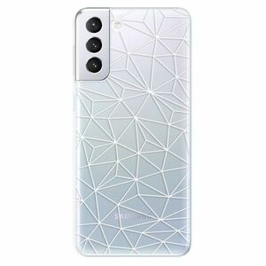 Odolné silikonové pouzdro iSaprio - Abstract Triangles 03 - white - Samsung Galaxy S21+ obraz