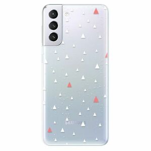 Odolné silikonové pouzdro iSaprio - Abstract Triangles 02 - white - Samsung Galaxy S21+ obraz