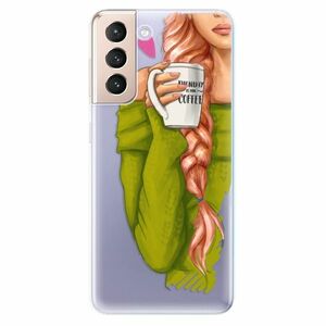 Odolné silikonové pouzdro iSaprio - My Coffe and Redhead Girl - Samsung Galaxy S21 obraz