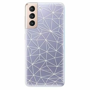 Odolné silikonové pouzdro iSaprio - Abstract Triangles 03 - white - Samsung Galaxy S21 obraz