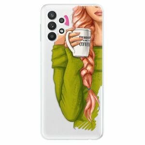 Odolné silikonové pouzdro iSaprio - My Coffe and Redhead Girl - Samsung Galaxy A32 5G obraz