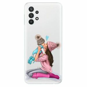 Odolné silikonové pouzdro iSaprio - Kissing Mom - Brunette and Boy - Samsung Galaxy A32 5G obraz