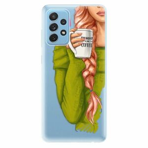 Odolné silikonové pouzdro iSaprio - My Coffe and Redhead Girl - Samsung Galaxy A72 obraz