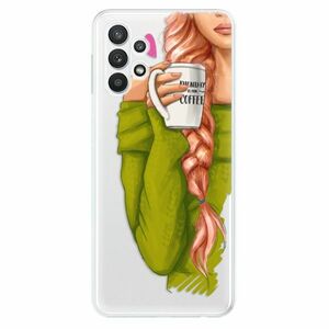 Odolné silikonové pouzdro iSaprio - My Coffe and Redhead Girl - Samsung Galaxy A32 obraz