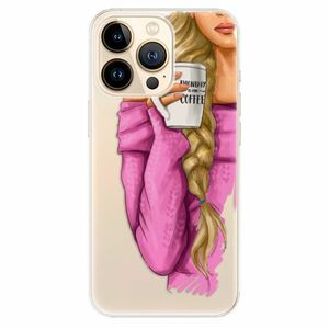 Odolné silikonové pouzdro iSaprio - My Coffe and Blond Girl - iPhone 13 Pro Max obraz