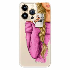Odolné silikonové pouzdro iSaprio - My Coffe and Blond Girl - iPhone 13 Pro obraz
