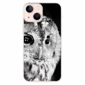 Odolné silikonové pouzdro iSaprio - BW Owl - iPhone 13 mini obraz