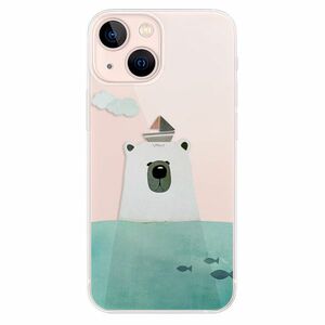 Odolné silikonové pouzdro iSaprio - Bear With Boat - iPhone 13 mini obraz