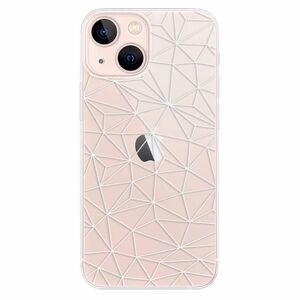Odolné silikonové pouzdro iSaprio - Abstract Triangles 03 - white - iPhone 13 mini obraz