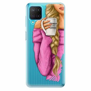 Odolné silikonové pouzdro iSaprio - My Coffe and Blond Girl - Samsung Galaxy M12 obraz