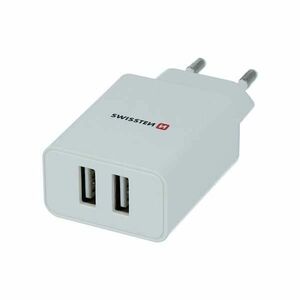 Sieťový Adaptér Swissten Smart IC 2x USB 2, 1A + Dátový kábel USB / Lightning MFi 1, 2 m, bílý obraz