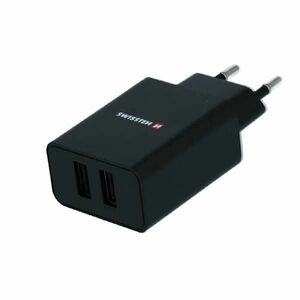 Sítóvý Adaptér Swissten Smart IC 2x USB 2, 1A Power + Datový kabel USB / Lightning MFi 1, 2 m, černý obraz