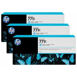 HP 771C Trojbalení světle azurové inkoustové kazety B6Y36A obraz