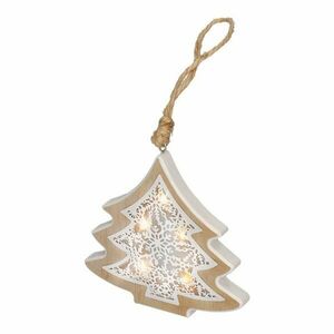 Solight LED vánoční stromek, dřevěný dekor, 6LED, teplá bílá, 2x AAA 1V45-T obraz