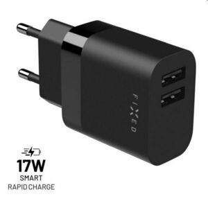 FIXED Síťová nabíječka Smart Rapid Charge se 2 x USB, 17W, černá obraz