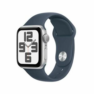 Apple Watch SE GPS 40mm Silver Aluminium Case with Storm Blue Sport Band - S/M obraz