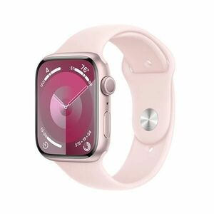 Apple Watch Series 9 GPS 45mm Pink Aluminium Case with Light Pink Sport Band - S/M obraz