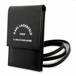 Karl Lagerfeld Saffiano Rue Saint Guillaume Wallet Phone Bag, black obraz